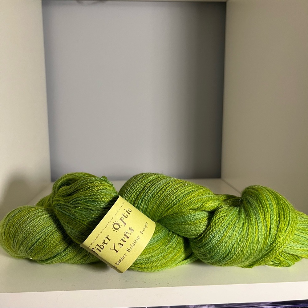 NWT Fiber Optic Yarns Merino Lace Citron Batik
